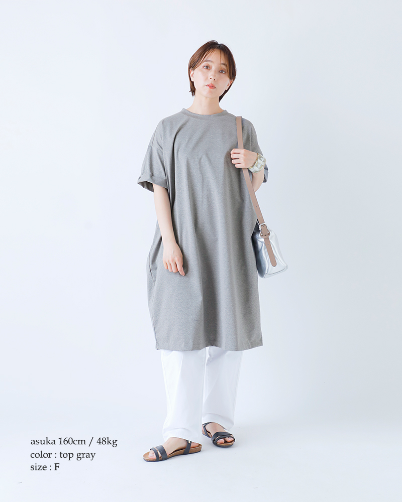 mizuiro-ind(ミズイロインド)コットンロールアップスリーブワンピース2-250089