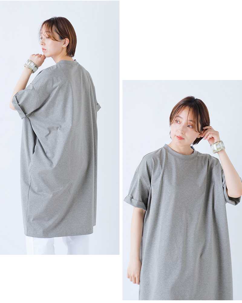 mizuiro-ind(ミズイロインド)コットンロールアップスリーブワンピース2-250089
