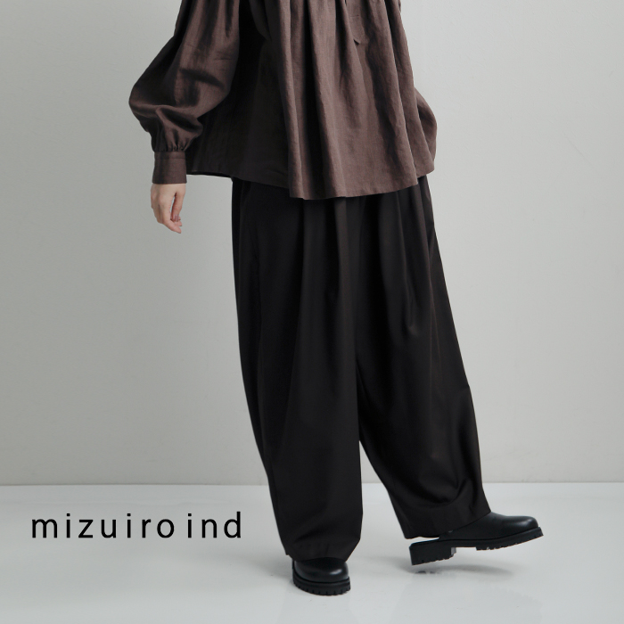 mizuiro ind(ミズイロインド)とろみドレープワイドタックパンツ2-260051