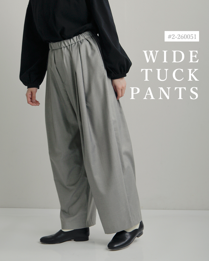 mizuiro ind(ミズイロインド)とろみドレープワイドタックパンツ2-260051