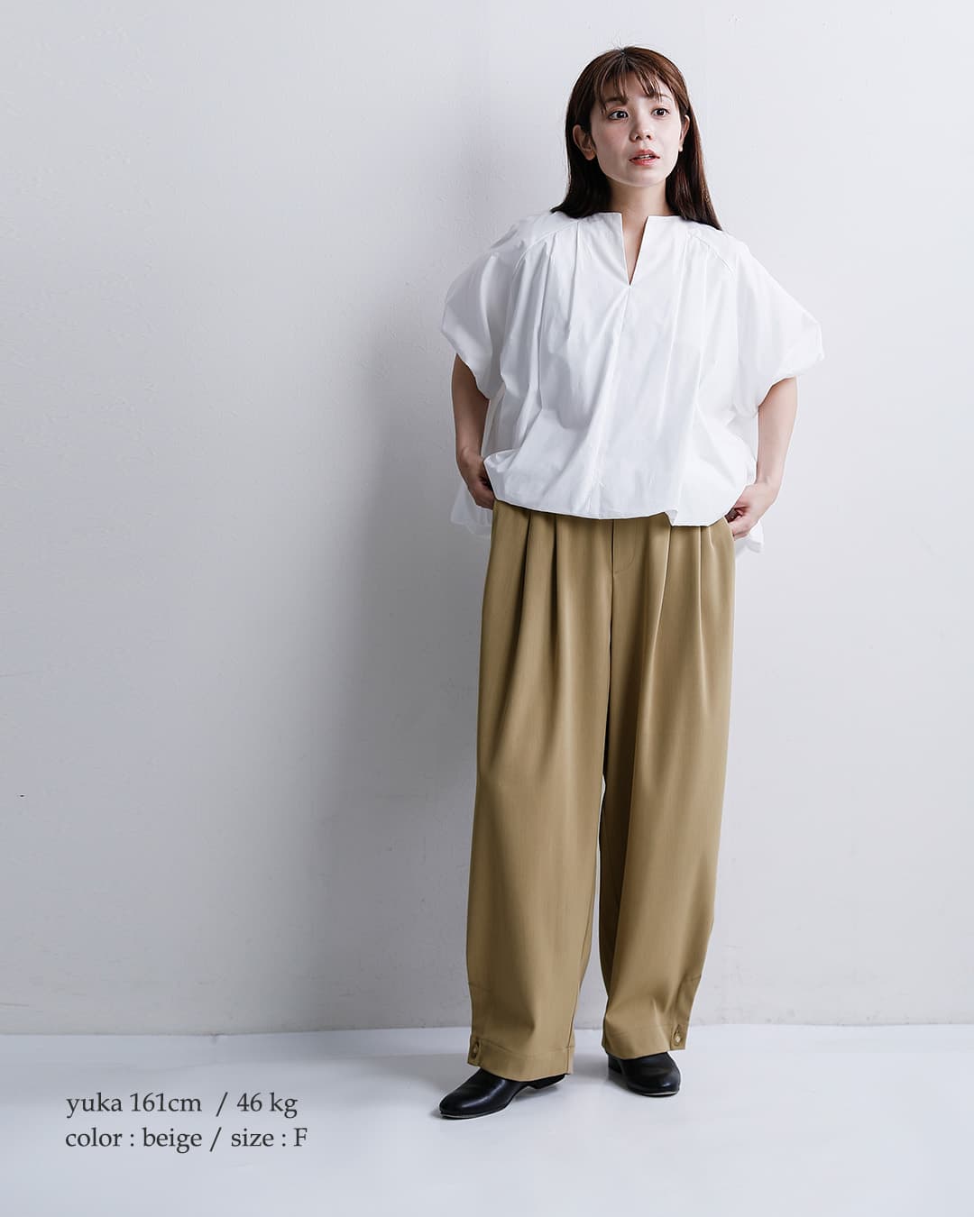 mizuiro indタック ヘム コクーン パンツ 2-260103