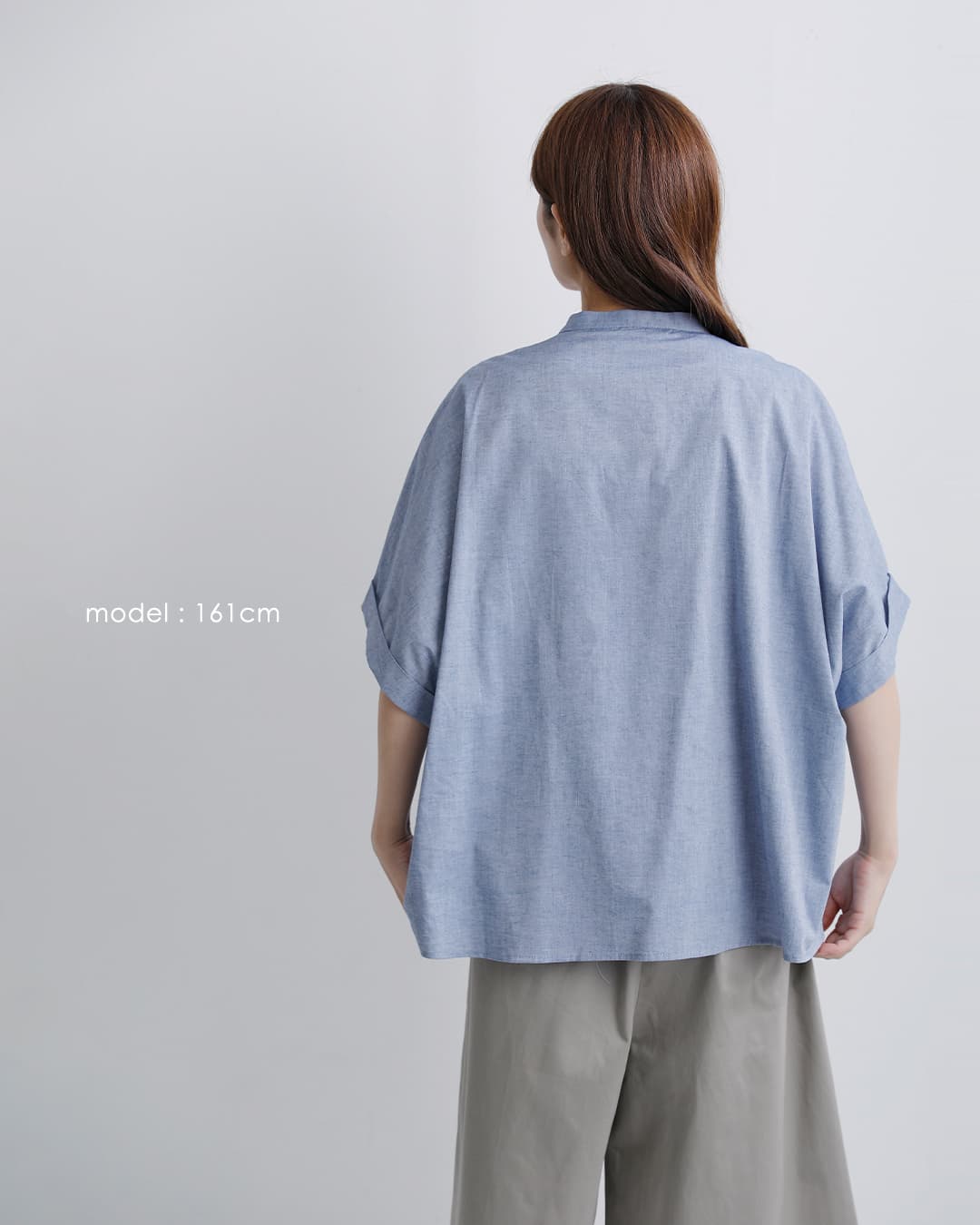 MidiUmi(ミディウミ)コットン シャンブレー ワイド シャツ 2-730231