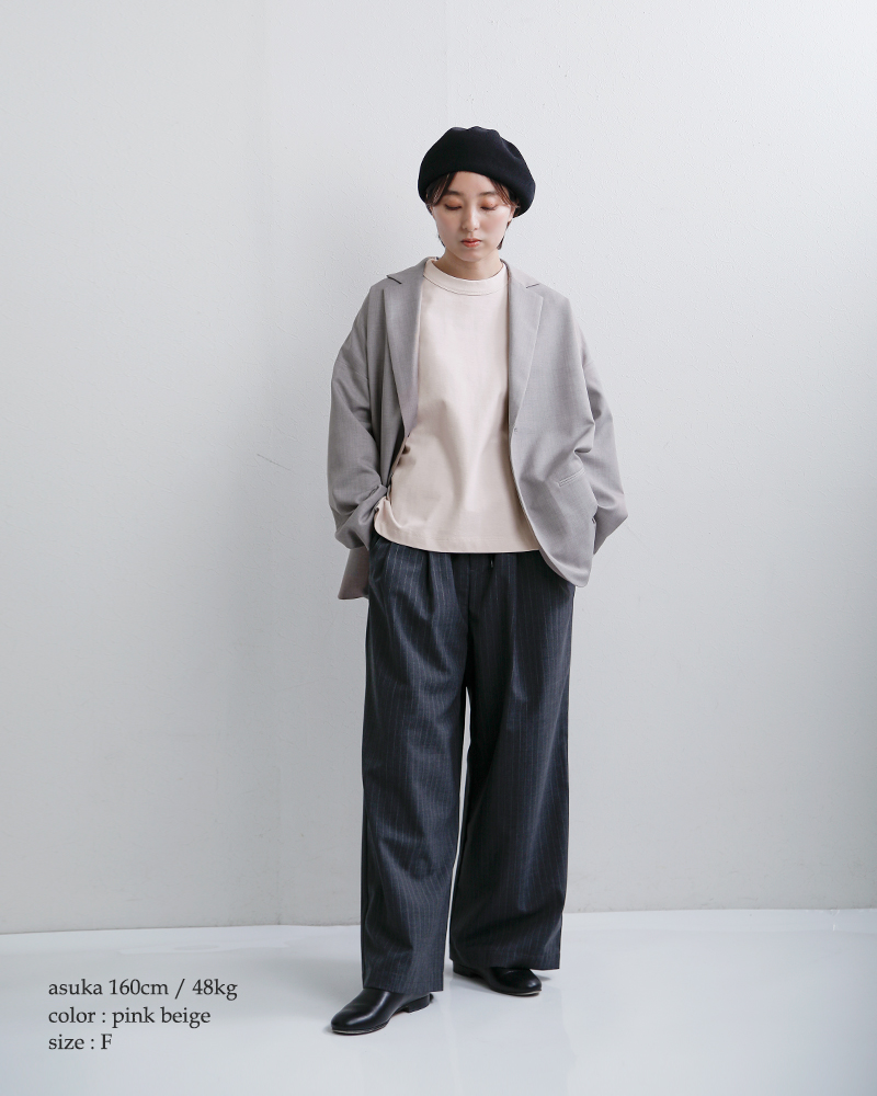 TRAVAIL MANUEL(トラバイユマニュアル)コットン度詰天竺7分袖クルーネックワイドプルオーバー2009