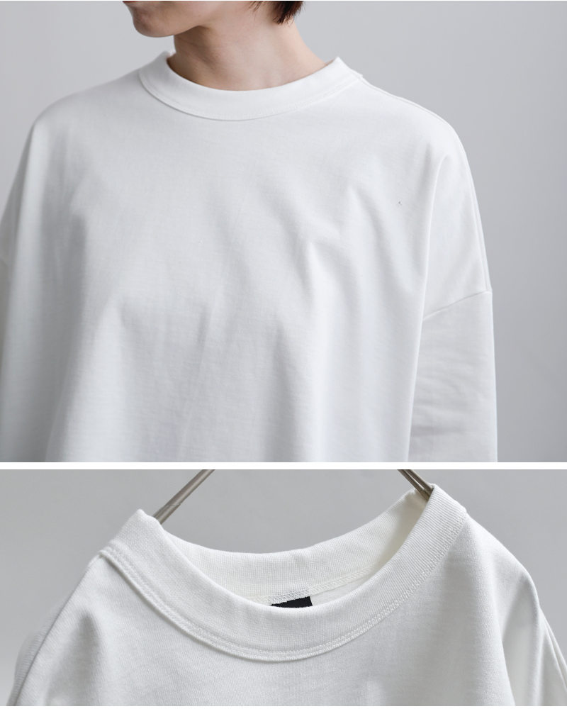 TRAVAIL MANUEL(トラバイユマニュアル)コットン度詰天竺7分袖クルーネックワイドプルオーバー2009