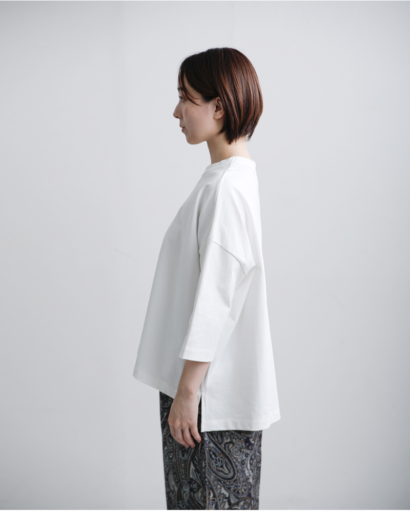 TRAVAIL MANUEL(トラバイユマニュアル)コットン度詰天竺7分袖クルーネックワイドプルオーバー2009