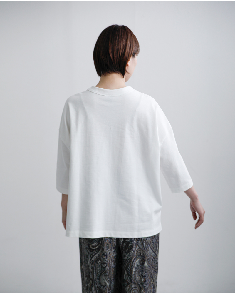 TRAVAIL MANUEL(トラバイユマニュアル)コットン度詰天竺7分袖クルーネックワイドプルオーバー2009