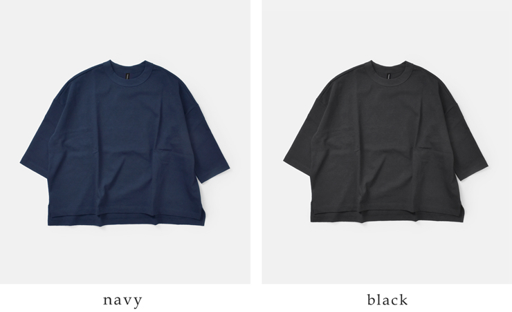 TRAVAIL MANUEL(トラバイユマニュアル)コットン度詰天竺7分袖クルーネックワイドプルオーバー2009