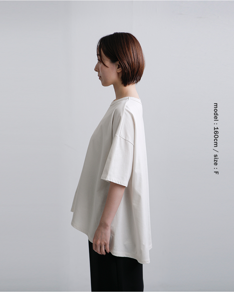 TRAVAIL MANUEL(トラバイユマニュアル)コットンミディ天竺バックフレアTシャツ2012-same1