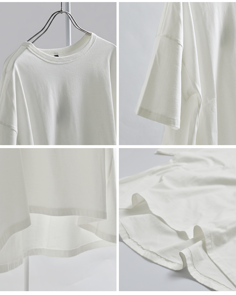 TRAVAIL MANUEL(トラバイユマニュアル)コットンミディ天竺バックフレアTシャツ2012-same1