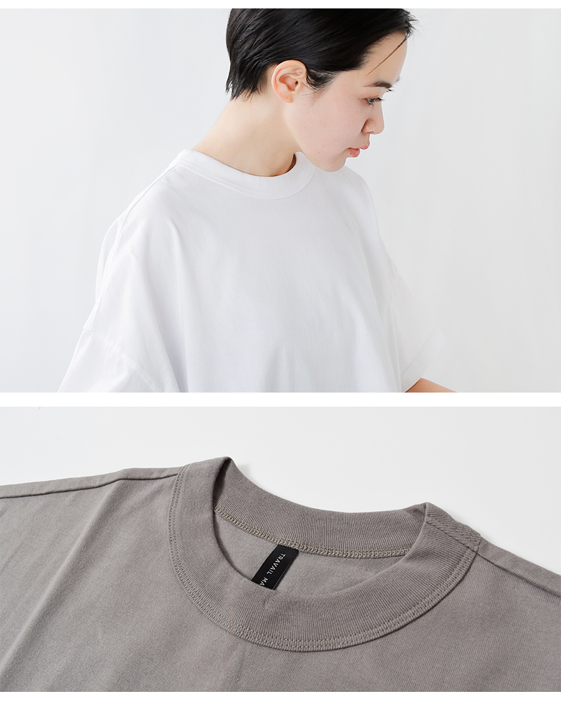 TRAVAIL MANUEL(トラバイユマニュアル)コットンクラシック天竺スリットTシャツ2014-same1