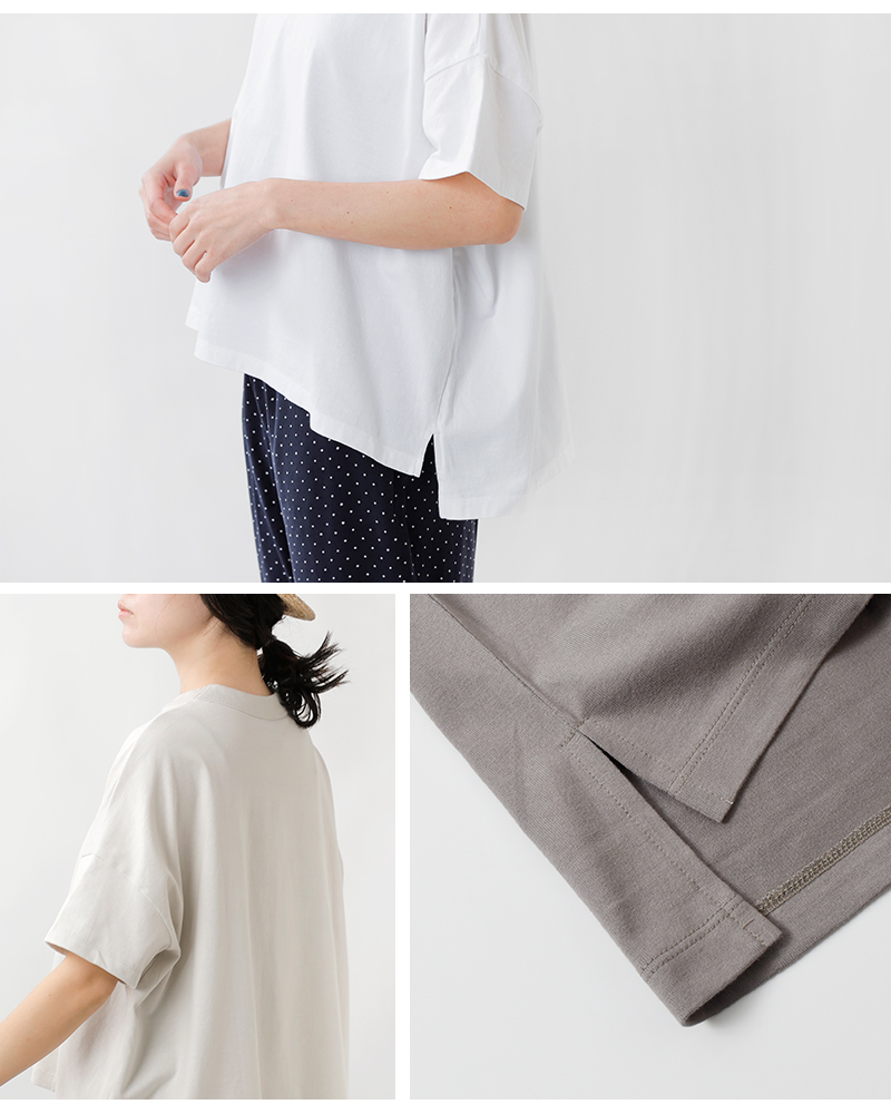 TRAVAIL MANUEL(トラバイユマニュアル)コットンクラシック天竺スリットTシャツ2014-same1