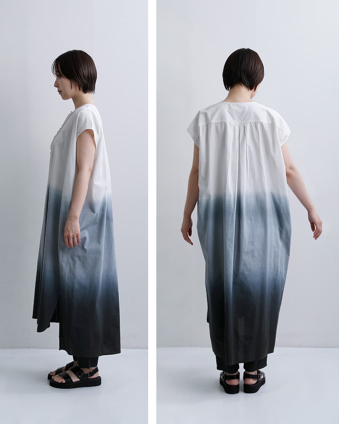 Si-Si-Siコットン グラデーション フリル ワンピース GRADIENT DYE FRILL DRESS 2026-ss312