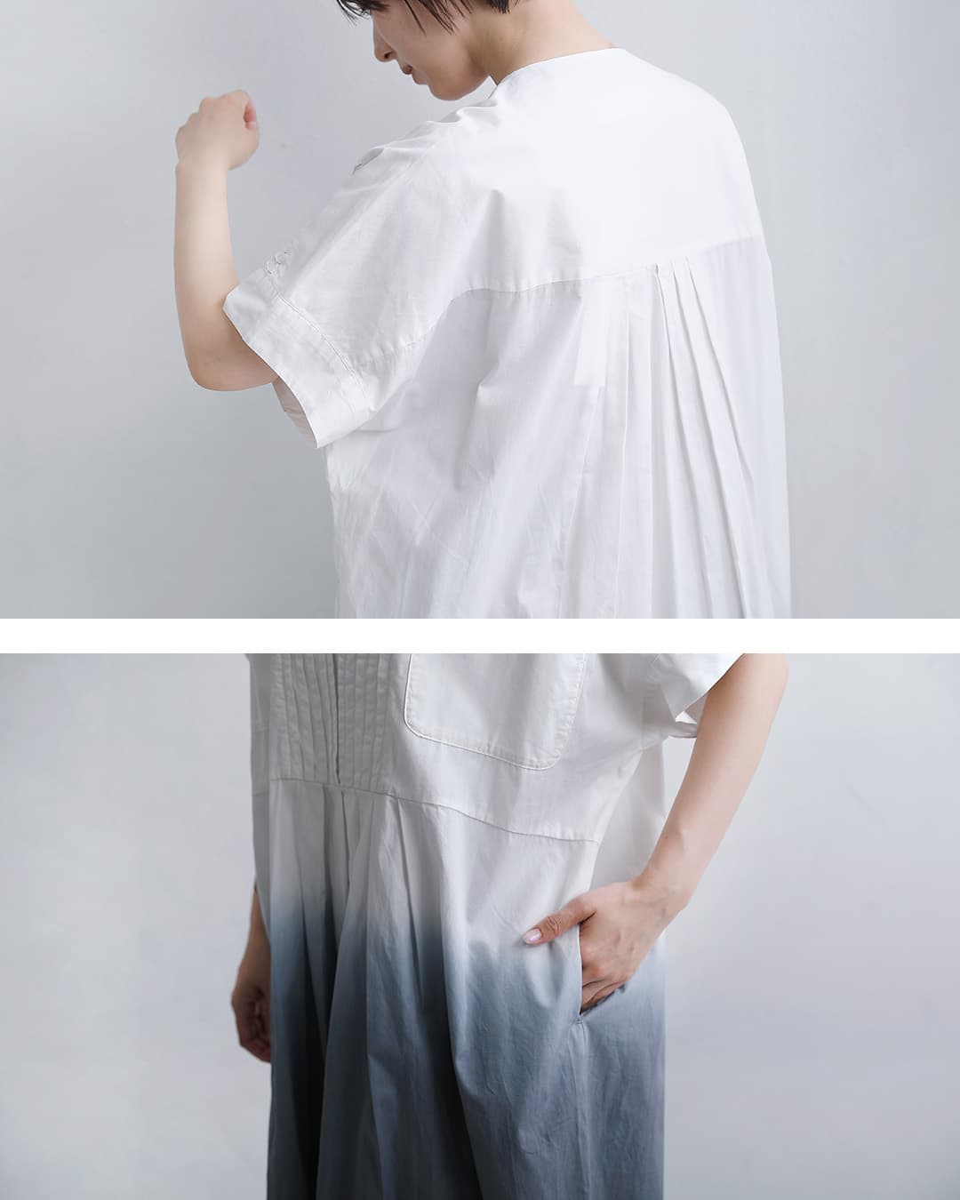 Si-Si-Si�R�b�g�� �O���f�[�V���� �s���^�b�N �����s�[�X GRADIENT DYE PINTUCK DRESS 2026-ss313