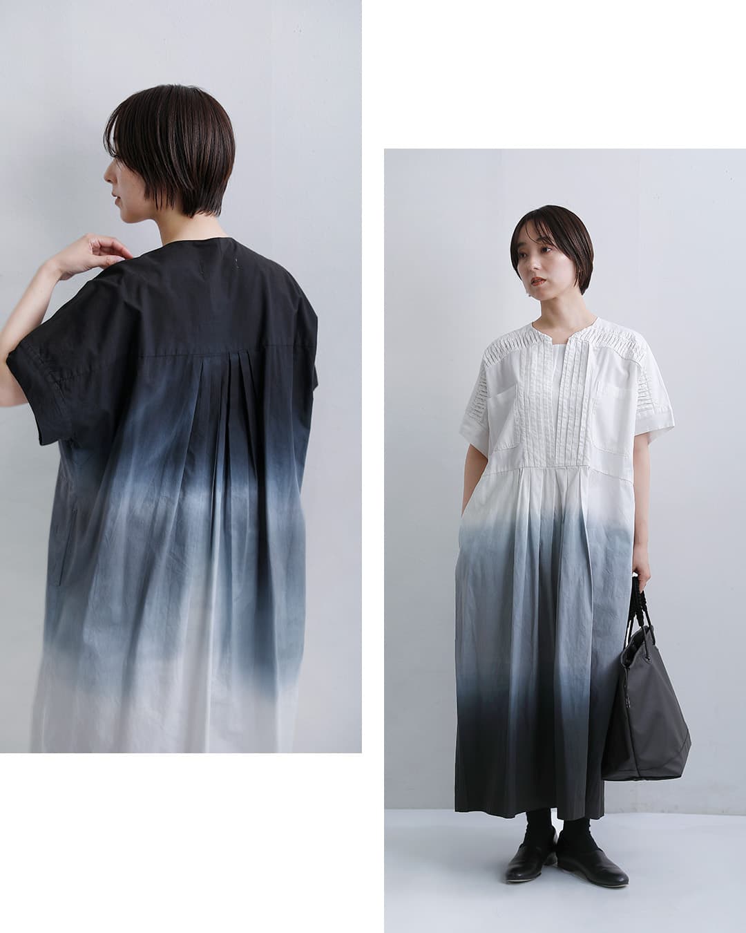 Si-Si-Si�R�b�g�� �O���f�[�V���� �s���^�b�N �����s�[�X GRADIENT DYE PINTUCK DRESS 2026-ss313