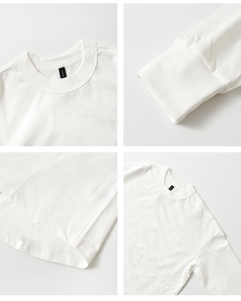 TRAVAIL MANUEL(トラバイユマニュアル)コットンミディ天竺バックラウンド長袖Tシャツ2041