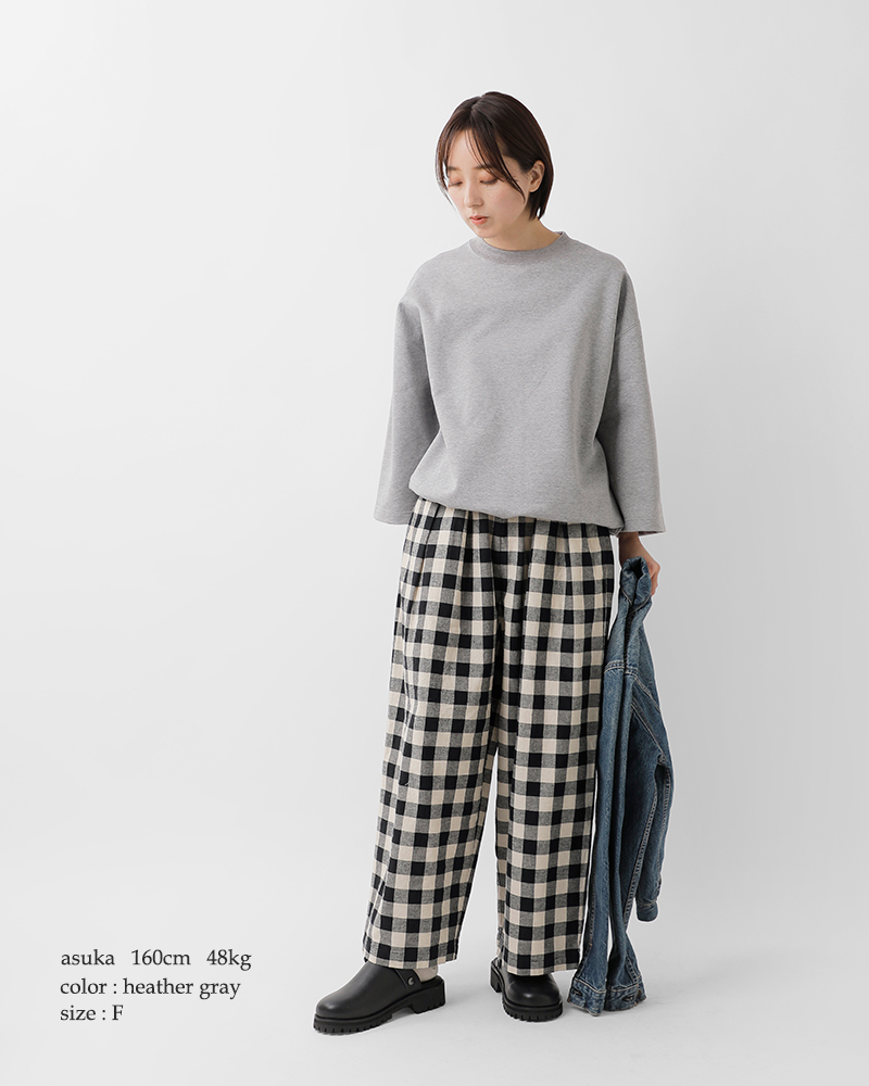 TRAVAIL MANUEL(トラバイユマニュアル)コットンシルケットテリーヘムコードプルオーバー2046