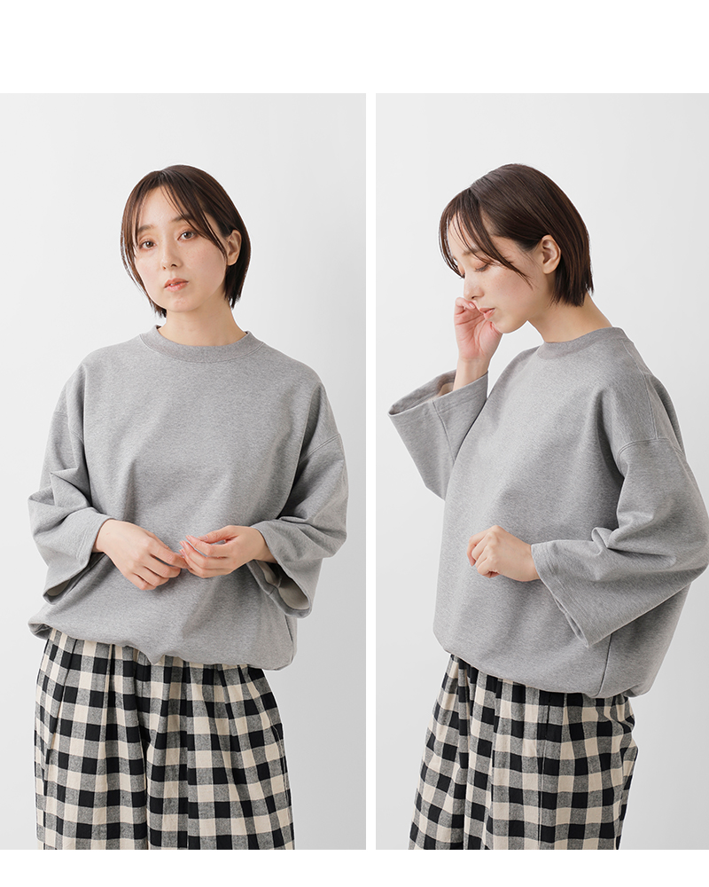 TRAVAIL MANUEL(トラバイユマニュアル)コットンシルケットテリーヘムコードプルオーバー2046