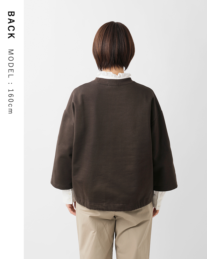 TRAVAIL MANUEL(トラバイユマニュアル)コットンシルケットテリーヘムコードプルオーバー2046
