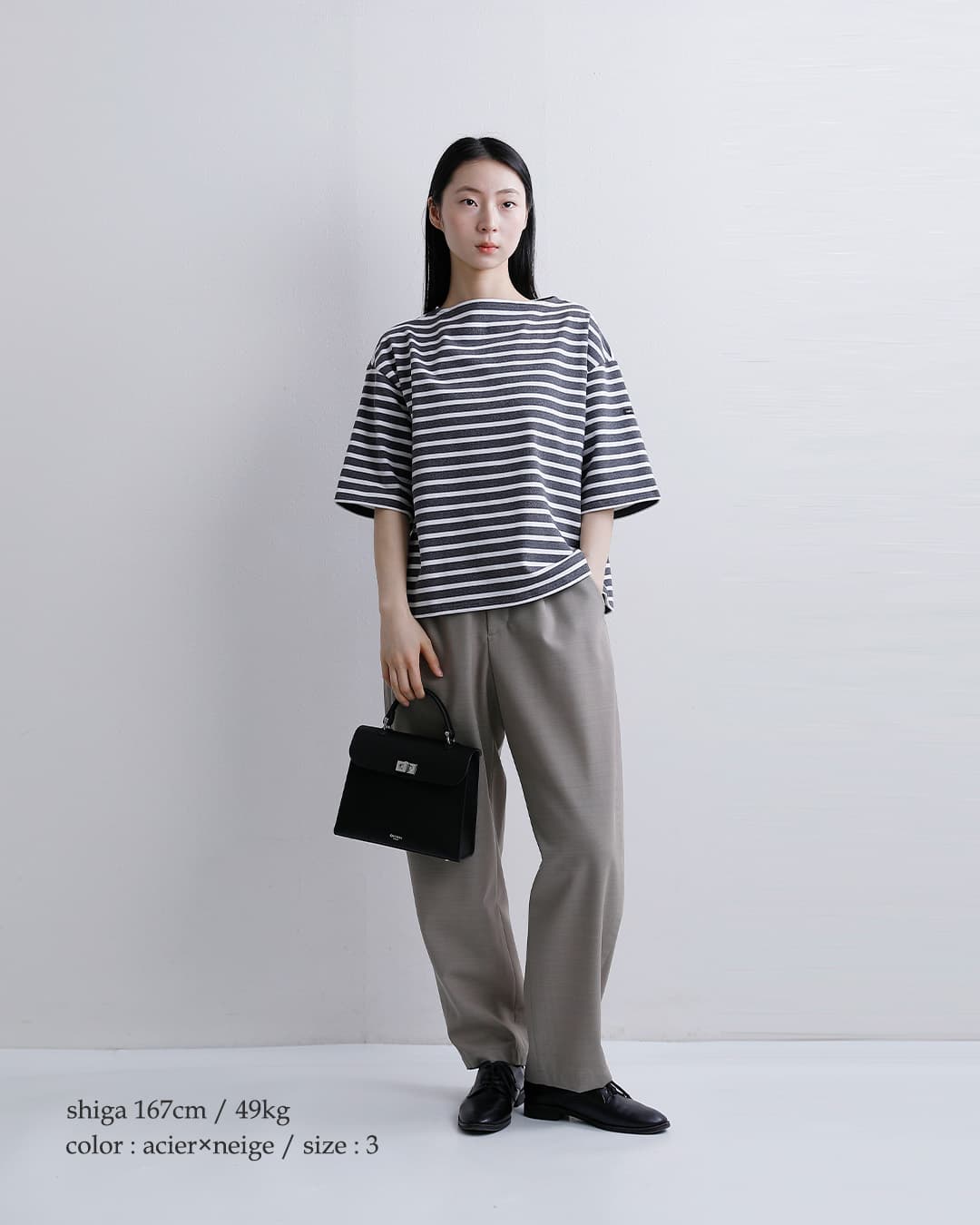 SAINT JAMES(セントジェームス)厚手 コットン ボートネック ウェッソンルーズ ドロップ Tシャツ 20jc-tee-loose