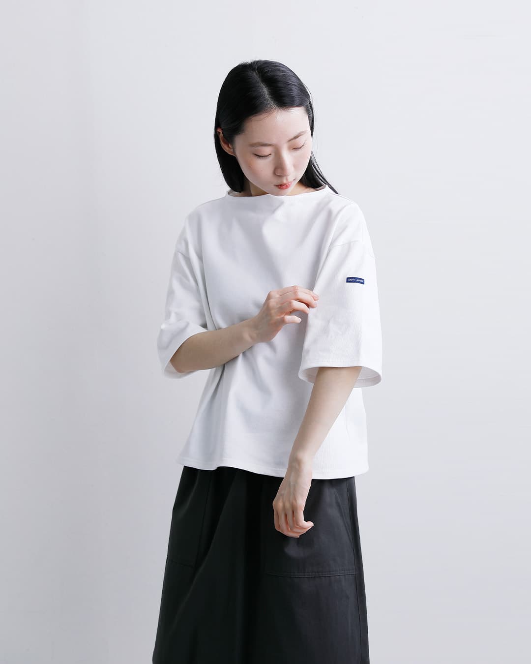 SAINT JAMES(セントジェームス)厚手 コットン ボートネック ウェッソンルーズ ドロップ Tシャツ 20jc-tee-loose