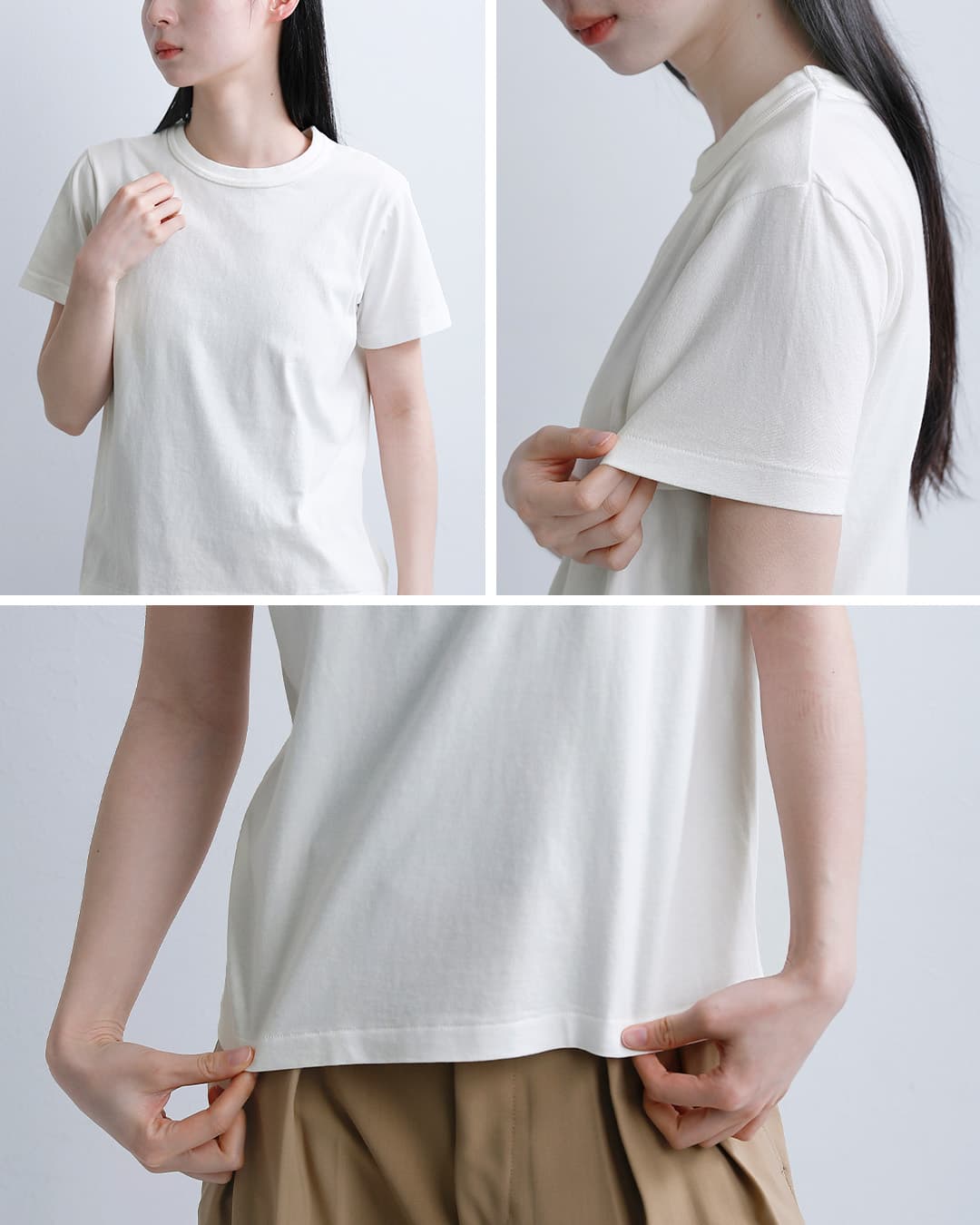 Healthknitコットン トンプキンスジャージー クルーネック 半袖 Tシャツ 214