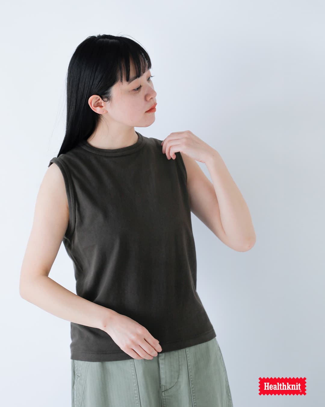 Healthknitコットン トンプキンスジャージー スリーブレス プルオーバー 216