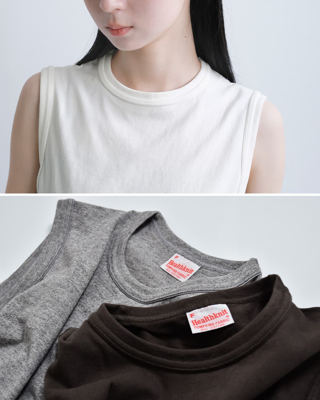 Healthknitコットン トンプキンスジャージー スリーブレス プルオーバー 216