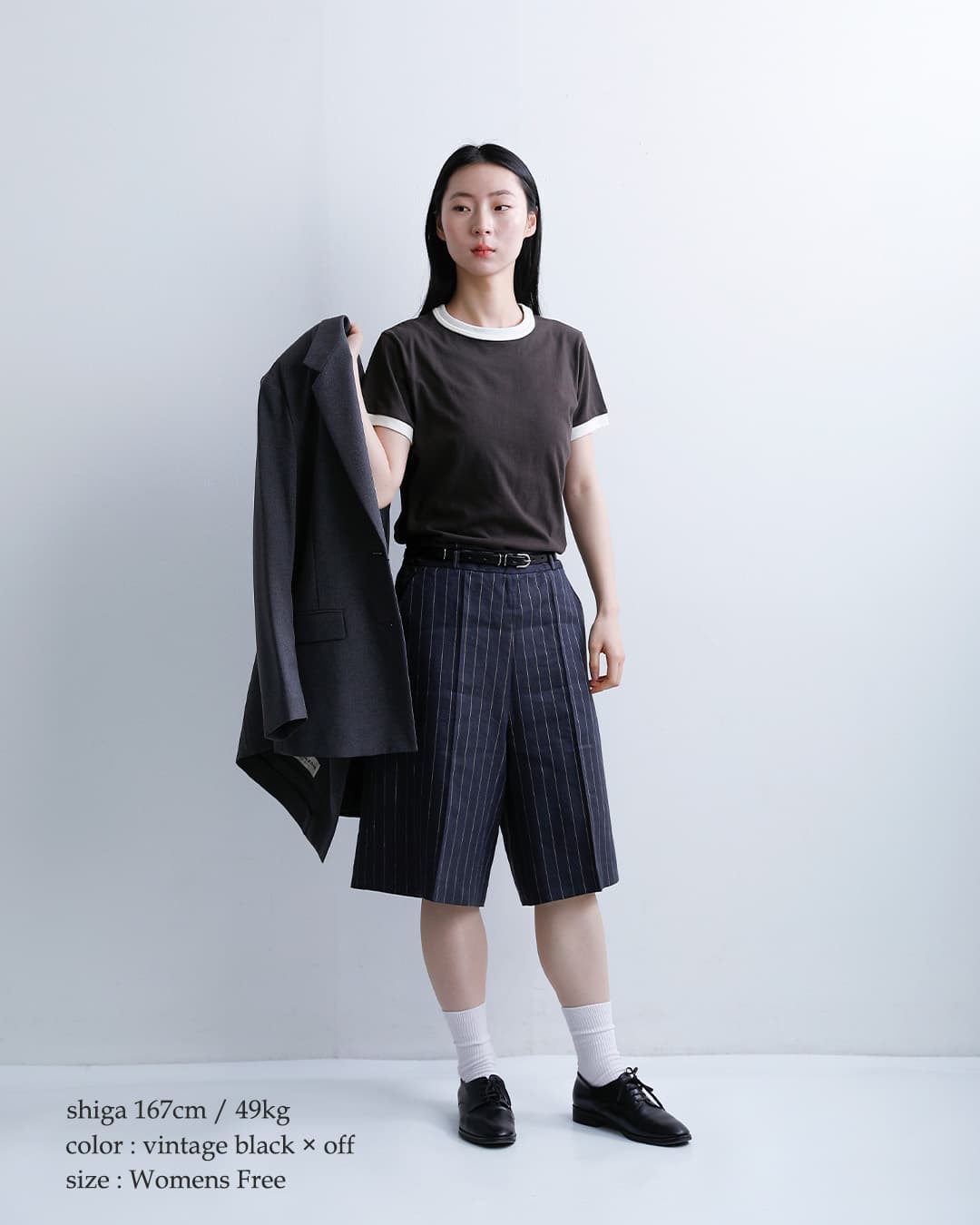 Healthknitコットン トンプキンスジャージー リンガー クルーネック 半袖 プルオーバー 219