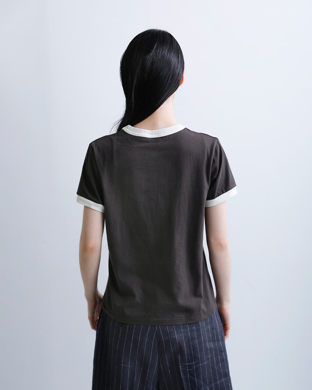 Healthknitコットン トンプキンスジャージー リンガー クルーネック 半袖 プルオーバー 219