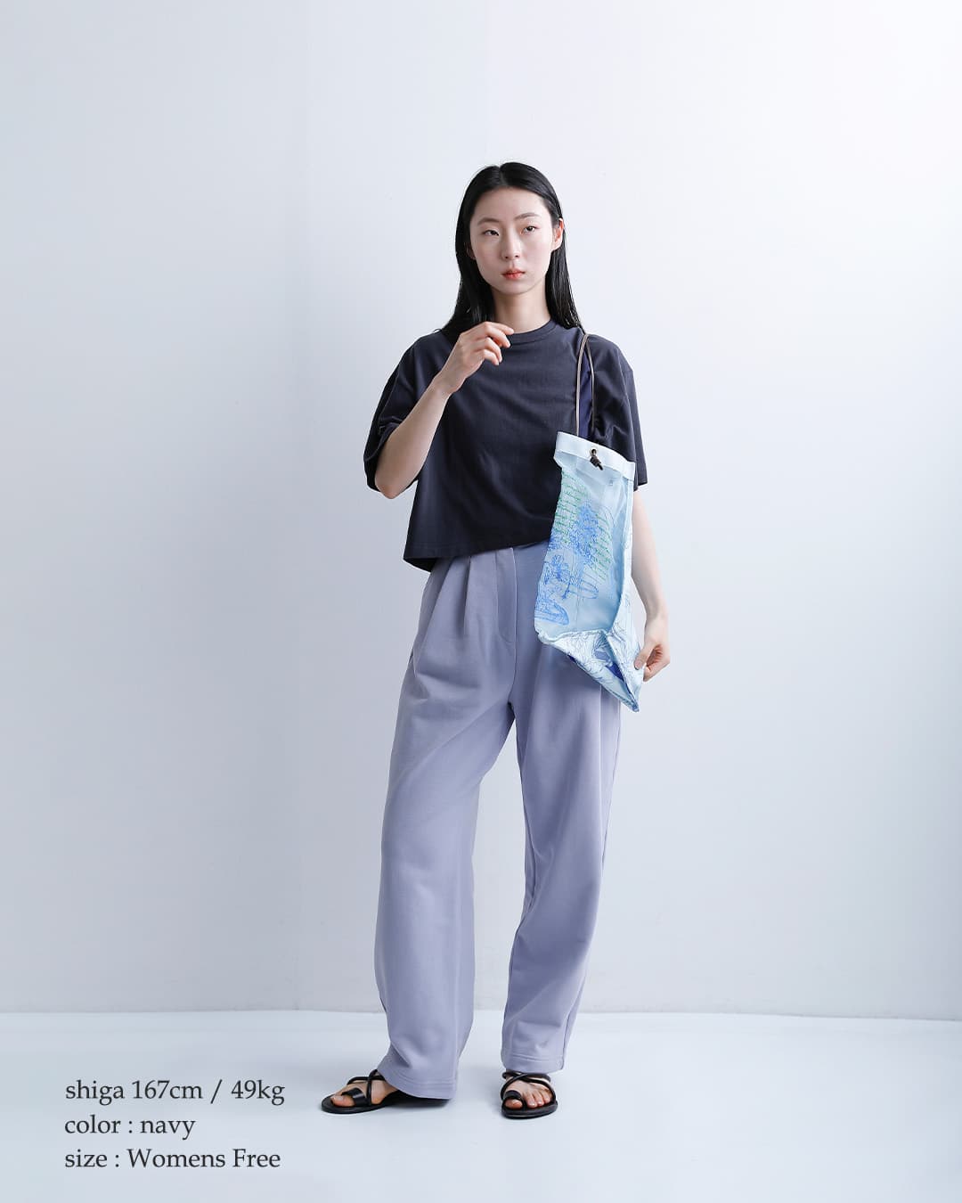 Healthknitコットン トンプキンスジャージー クロップド クルーネック 半袖 プルオーバー 220