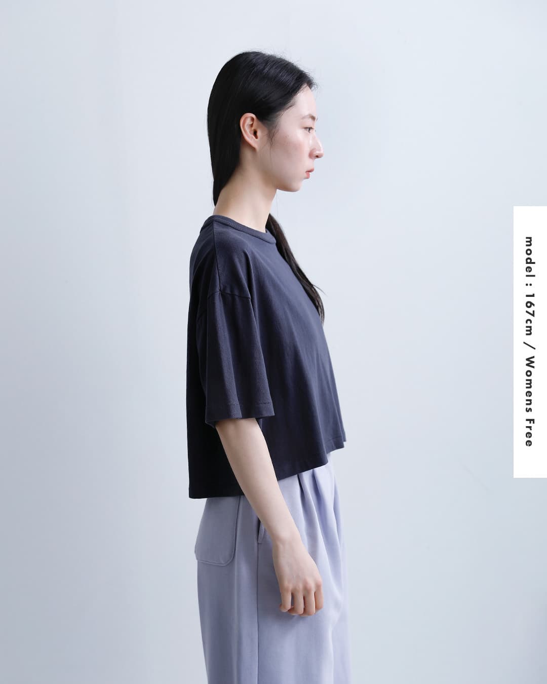 Healthknitコットン トンプキンスジャージー クロップド クルーネック 半袖 プルオーバー 220