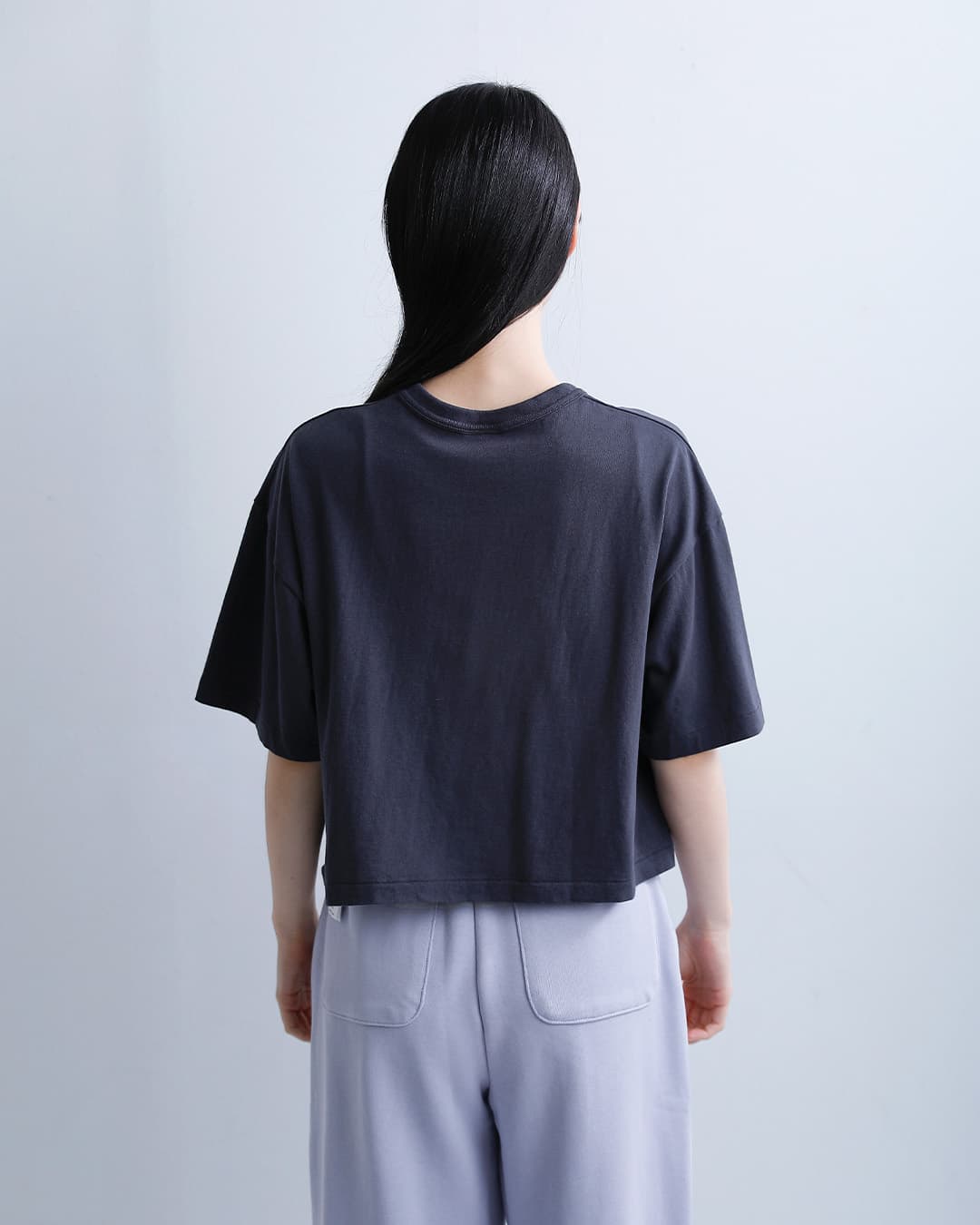 Healthknitコットン トンプキンスジャージー クロップド クルーネック 半袖 プルオーバー 220