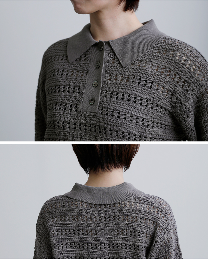 EMMACULATE(エマキュレイト)レースパフスリーブ襟付きニットプルオーバー2261k-52430