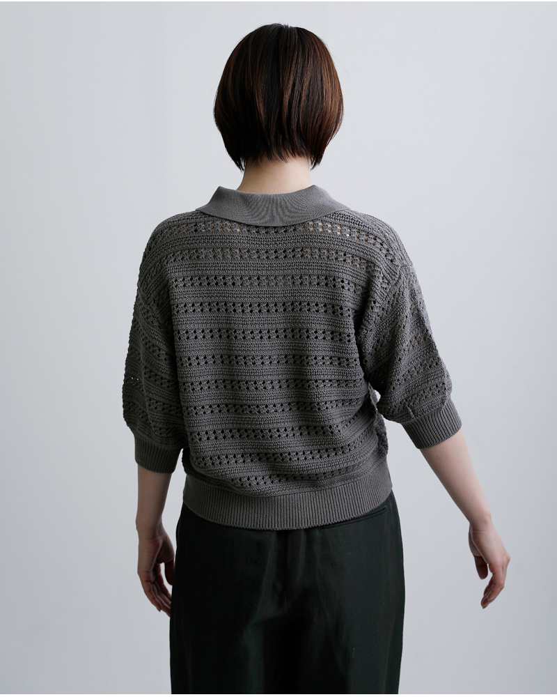 EMMACULATE(エマキュレイト)レースパフスリーブ襟付きニットプルオーバー2261k-52430