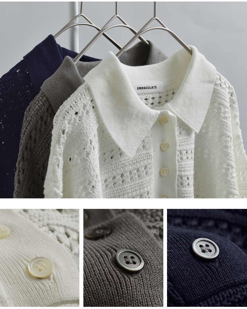 EMMACULATE(エマキュレイト)レースパフスリーブ襟付きニットプルオーバー2261k-52430