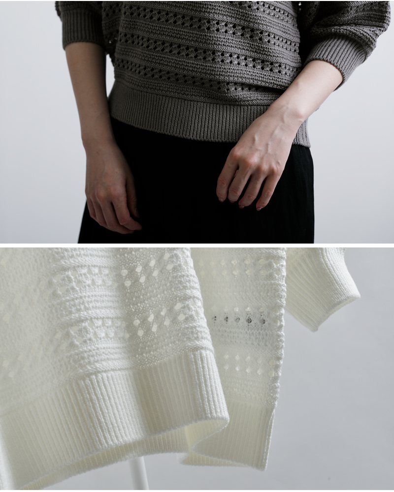 EMMACULATE(エマキュレイト)レースパフスリーブ襟付きニットプルオーバー2261k-52430