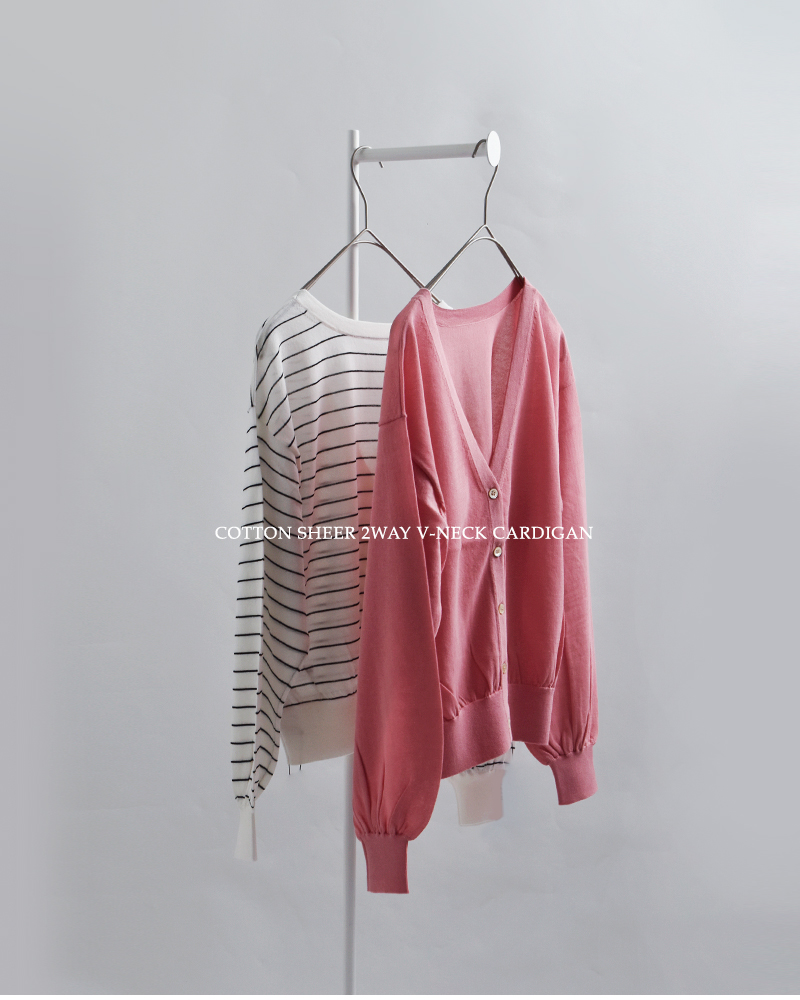 EMMACULATE(エマキュレイト)コットンシアー2wayVネックカーディガン2261k-56433