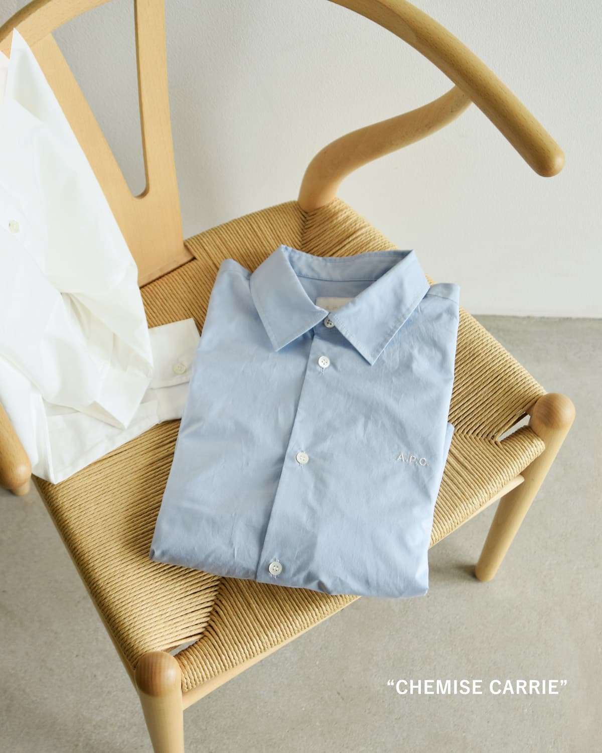 A.P.C.コットンポプリン 長袖シャツ CHEMISE CARRIE 23263-1-76171
