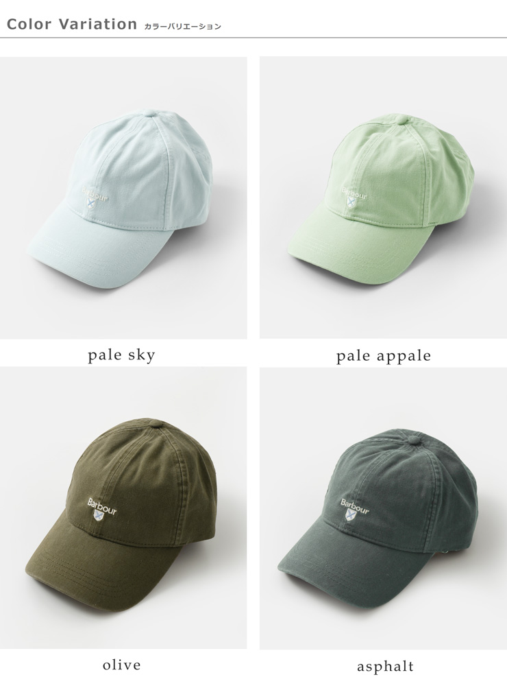 Barbourコットン6パネルカスケードスポーツキャップ“CascadeSportsCap”241mha0274