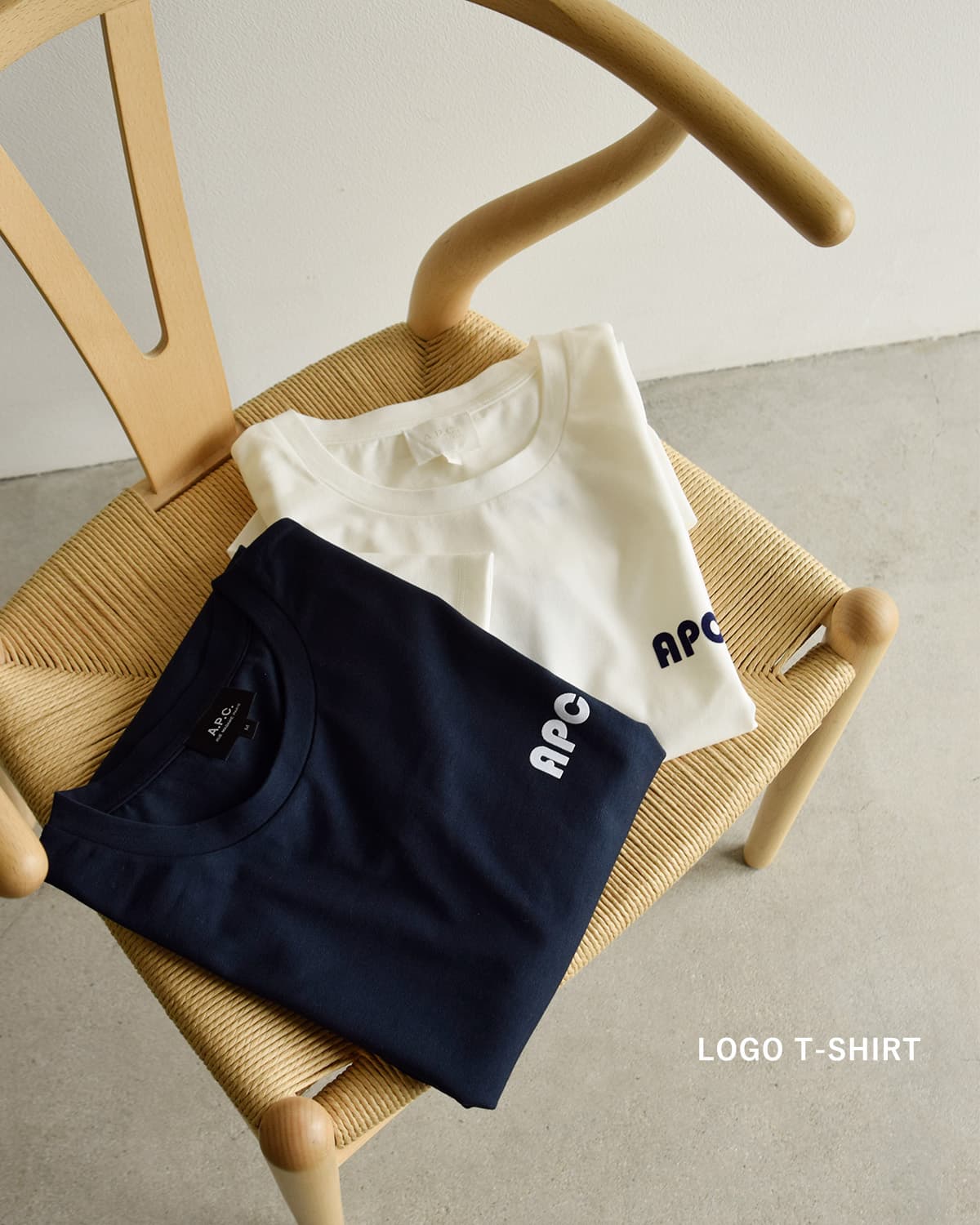 A.P.C.天竺 バイカラー ロゴ 半袖Tシャツ 25082-1-98511