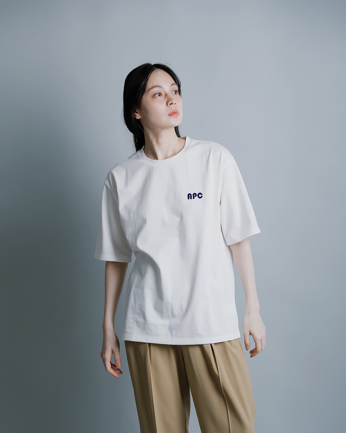A.P.C.天竺 バイカラー ロゴ 半袖Tシャツ 25082-1-98511