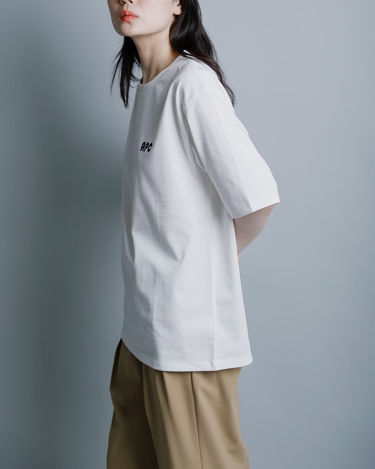 A.P.C.天竺 バイカラー ロゴ 半袖Tシャツ 25082-1-98511