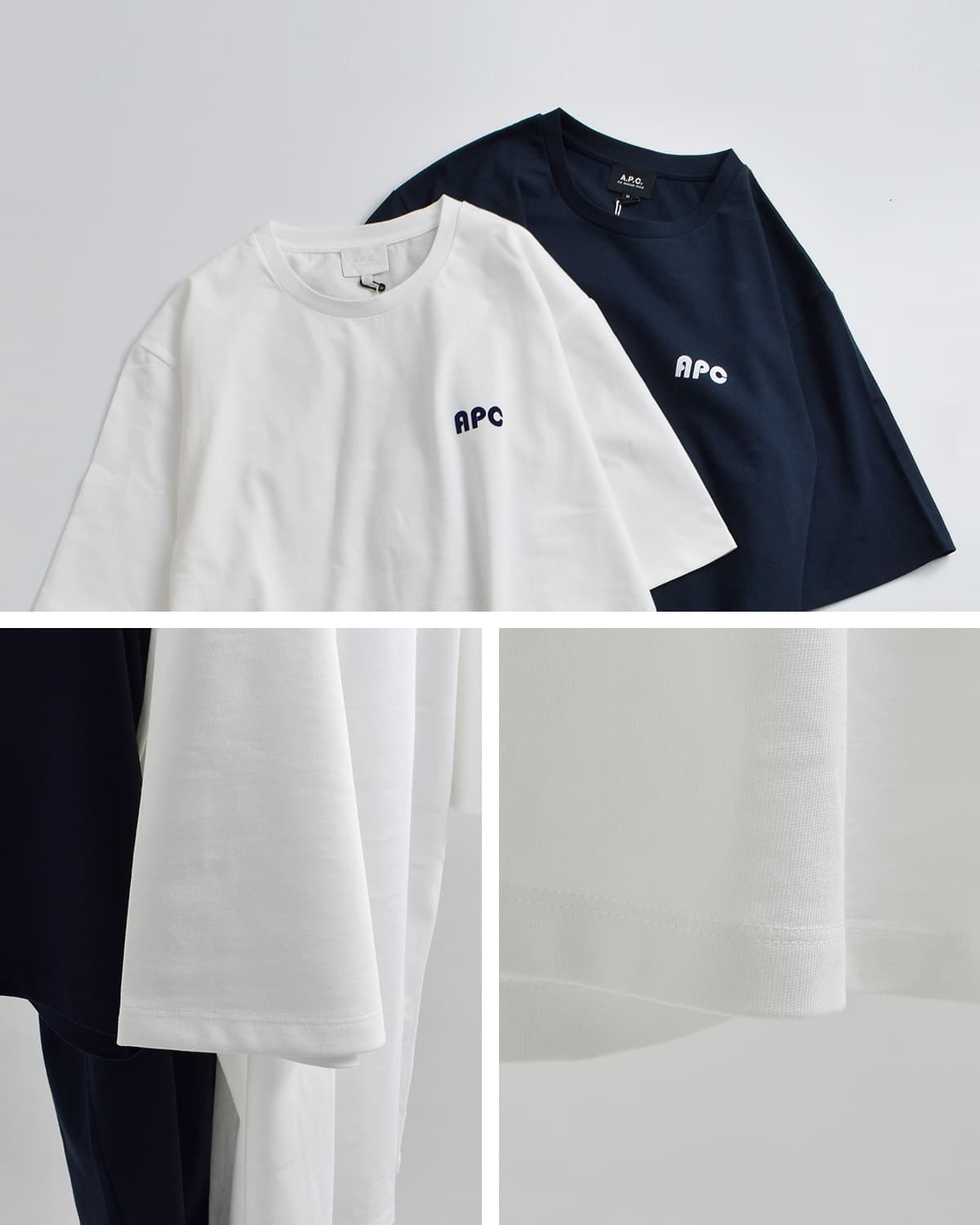 A.P.C.天竺 バイカラー ロゴ 半袖Tシャツ 25082-1-98511
