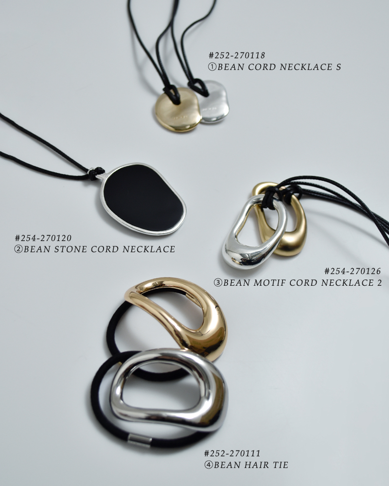 JAMIRAY(ジャミレイ)ビーンモチーフコードネックレス“BEANMOTIFCORDNECKLACE2”254-270126