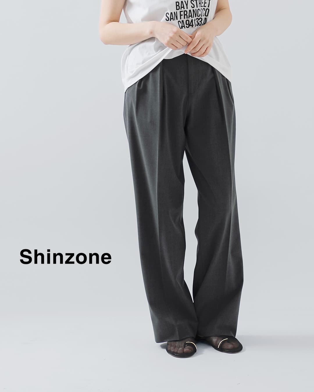 Shinzoneストレッチ トロピカル サマーウール トラウザーパンツ JOSE TROUSERS 25mmspa05