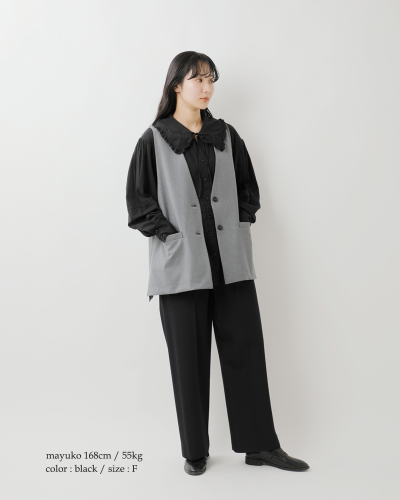 Shinzone(シンゾーン)コットンガーゼビッグカラーギャザーブラウスCOTTONGAUZEBLOUSE25smsbl19