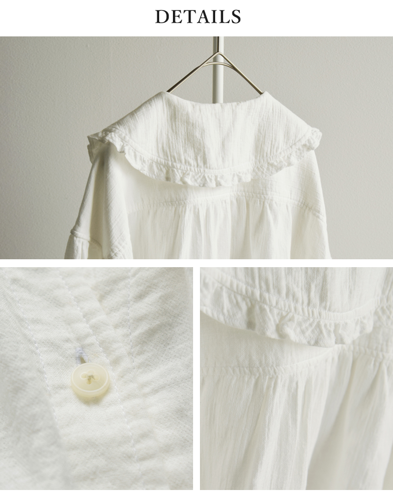 Shinzone(シンゾーン)コットンガーゼビッグカラーギャザーブラウスCOTTONGAUZEBLOUSE25smsbl19