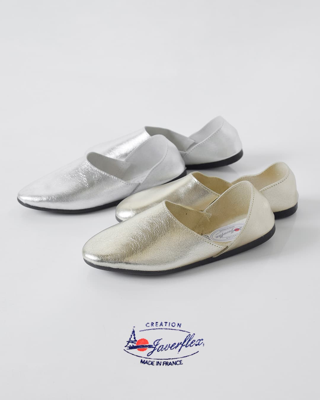 JAVERFLEX(ジャバフレックス)レザー メタリック フラットシューズ 2606028