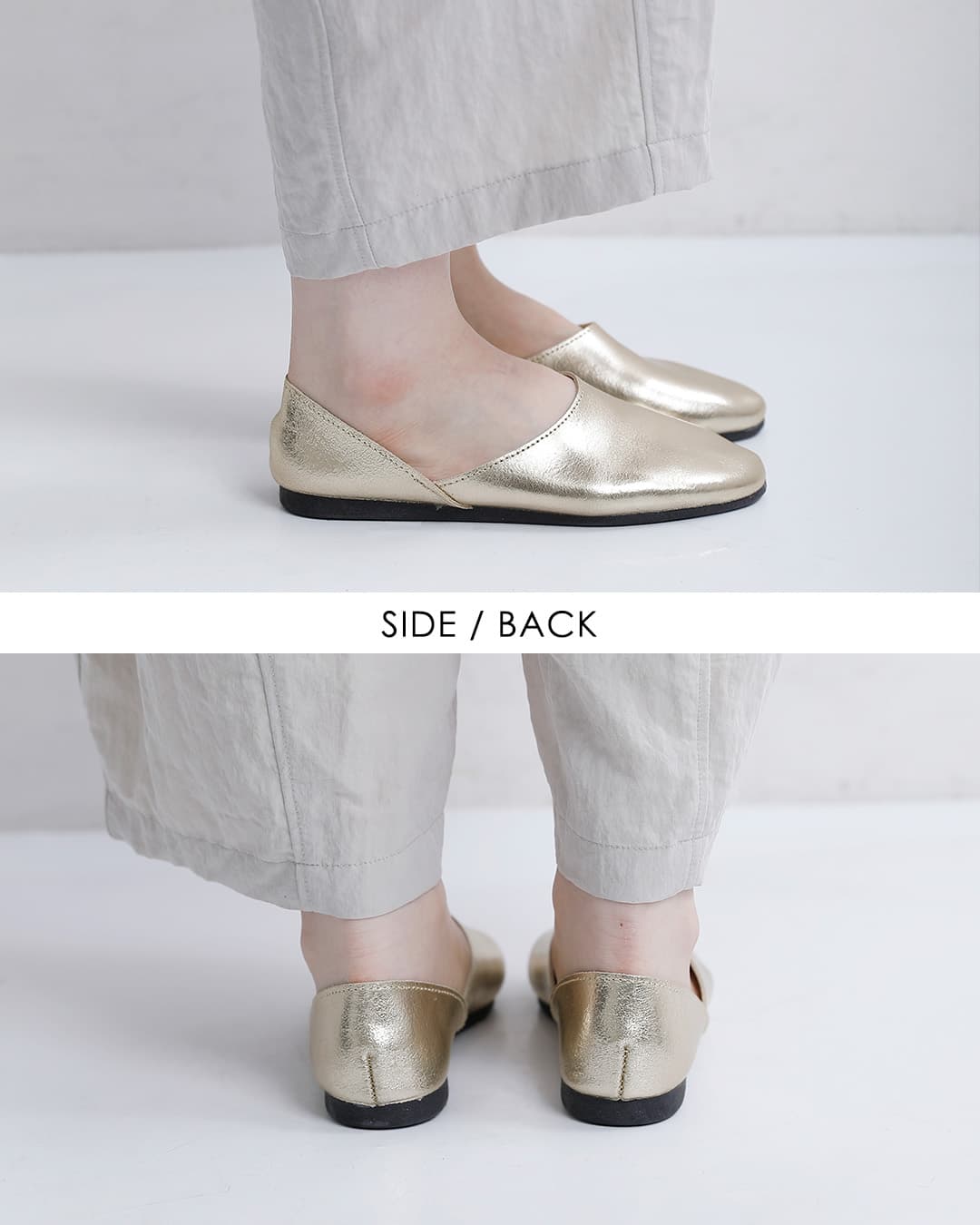 JAVERFLEX(ジャバフレックス)レザー メタリック フラットシューズ 2606028