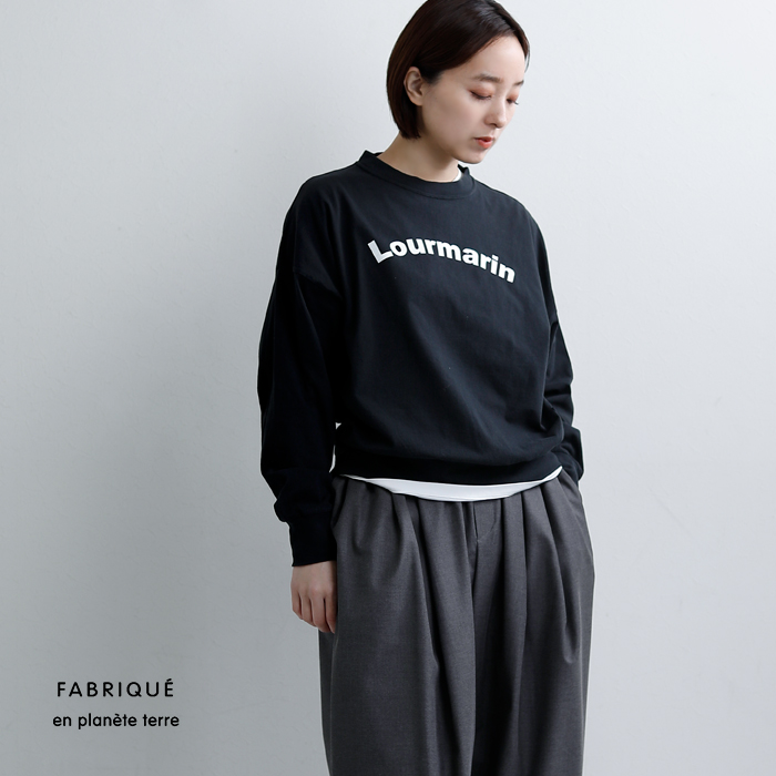 fabrique en planete terre(ファブリケ アン プラネテール)コットンプリントオーバーサイズ長袖Tシャツ261-017
